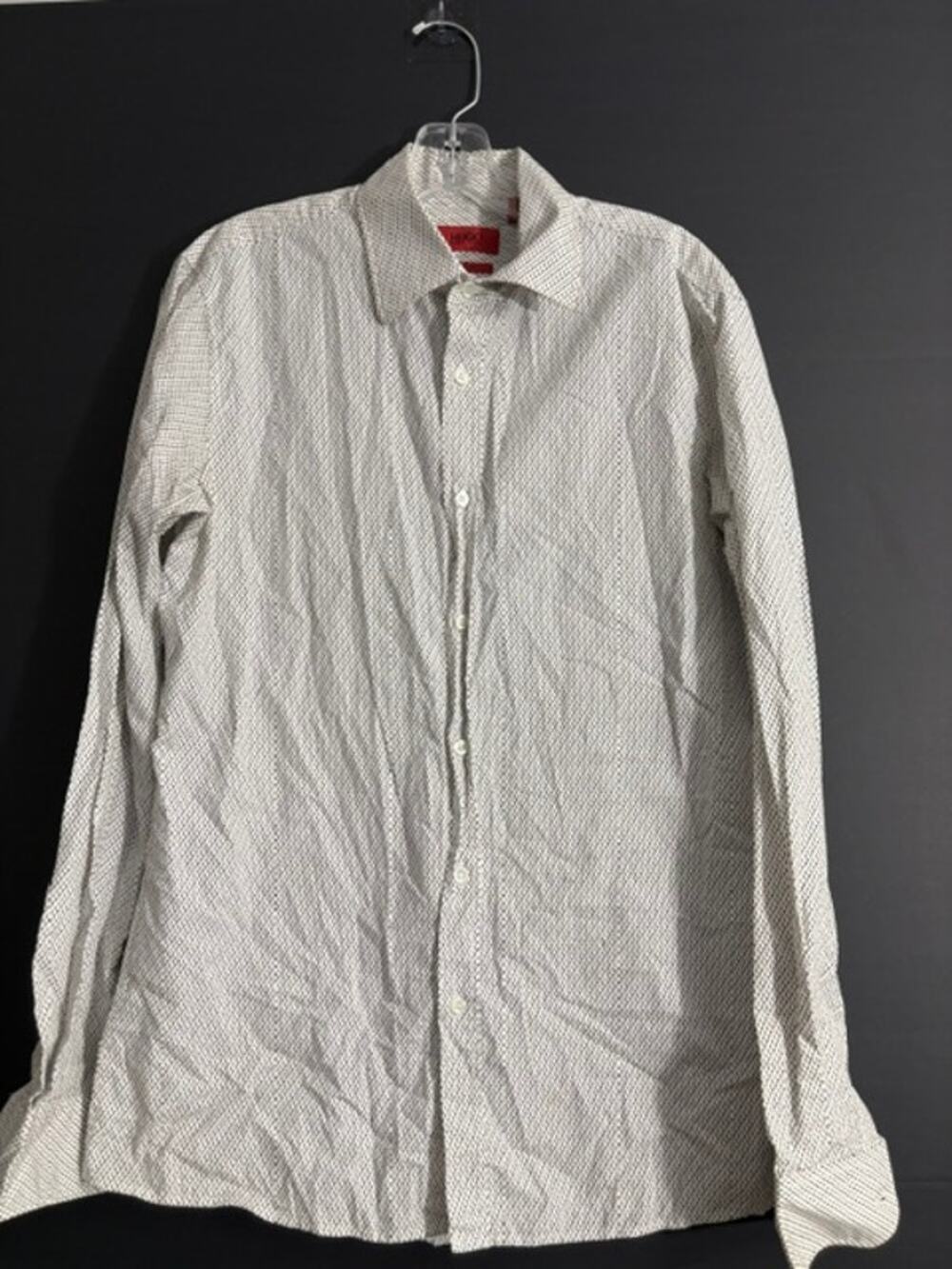 HUGO Hugo Boss Slim Line Black & White Geometric Print Shirt Men's Medium